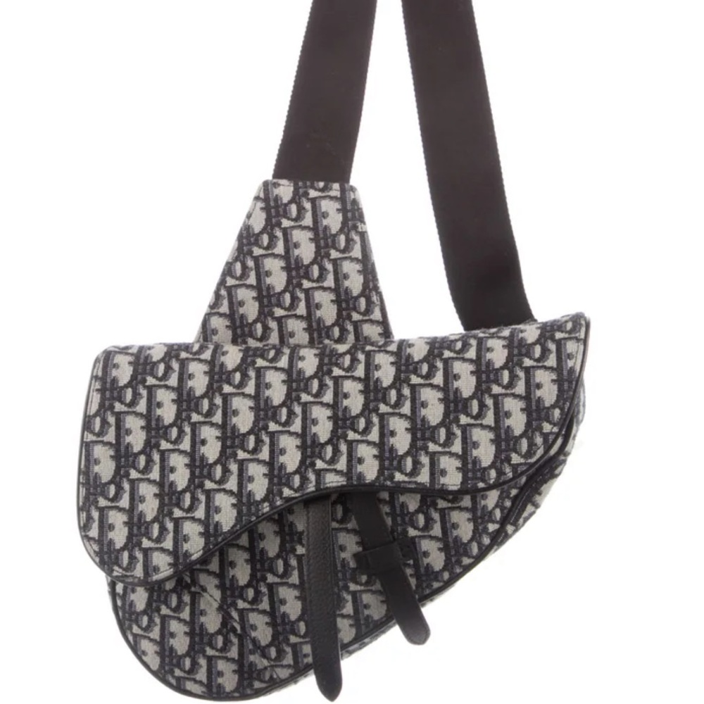 Oblique Jacquard Saddle Bag